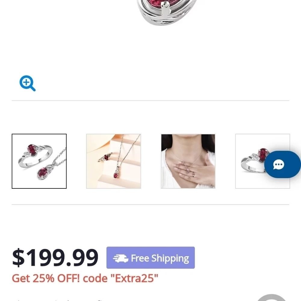 Ofiki Rubellite Diamond Ring (Size 9.0), Pendant Necklace (20 Inches) in 925